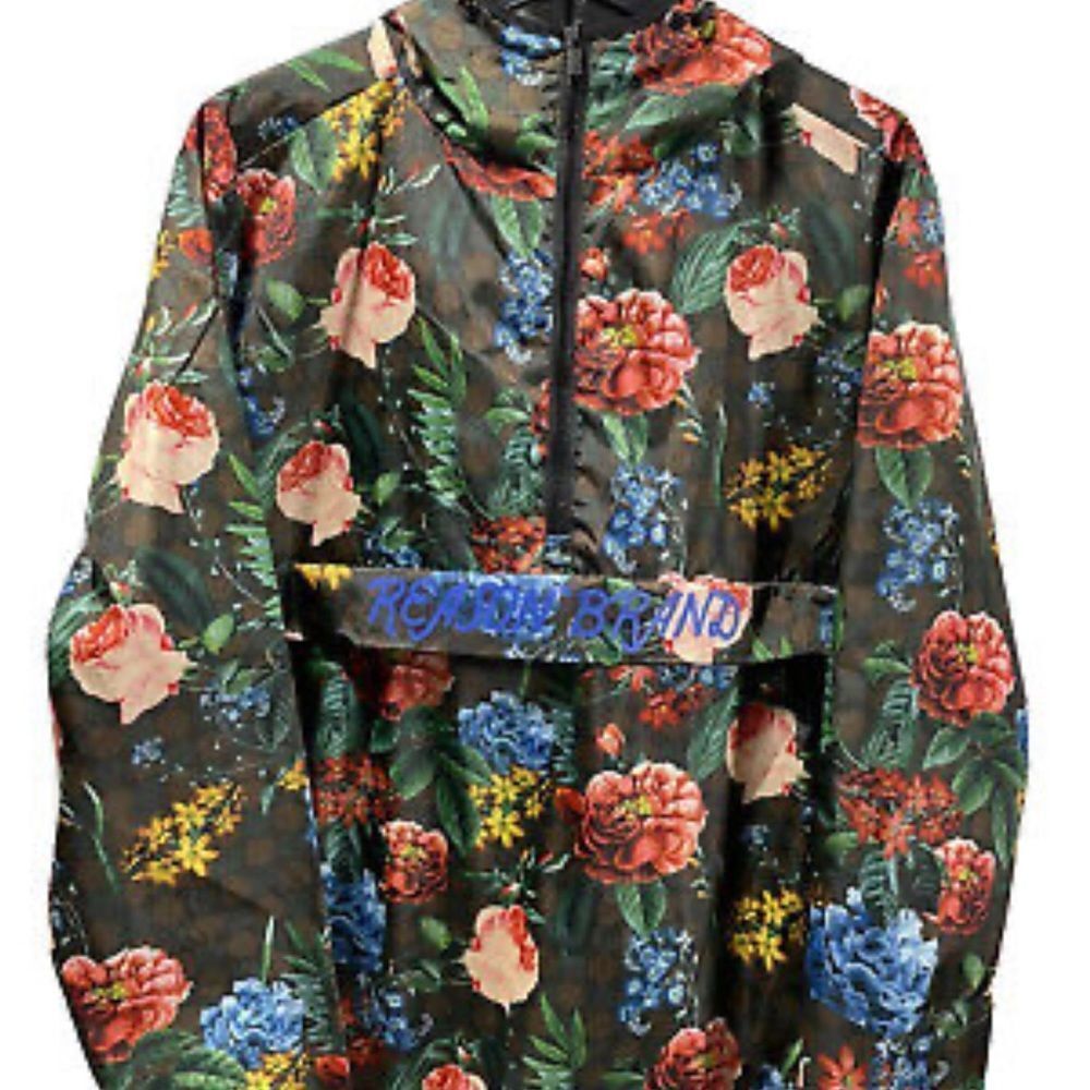 Unisex  Floral Design Nylon Pullover